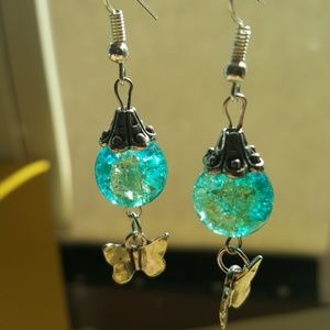 Blue💙/💚 Green/& Silver/ 🦋 Butterfly/ Earring's⭐️